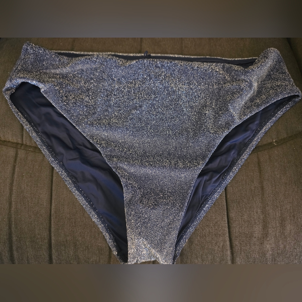 Sparkle Navy Halter Tankini Top & Bottom Set - Picture 5 of 7